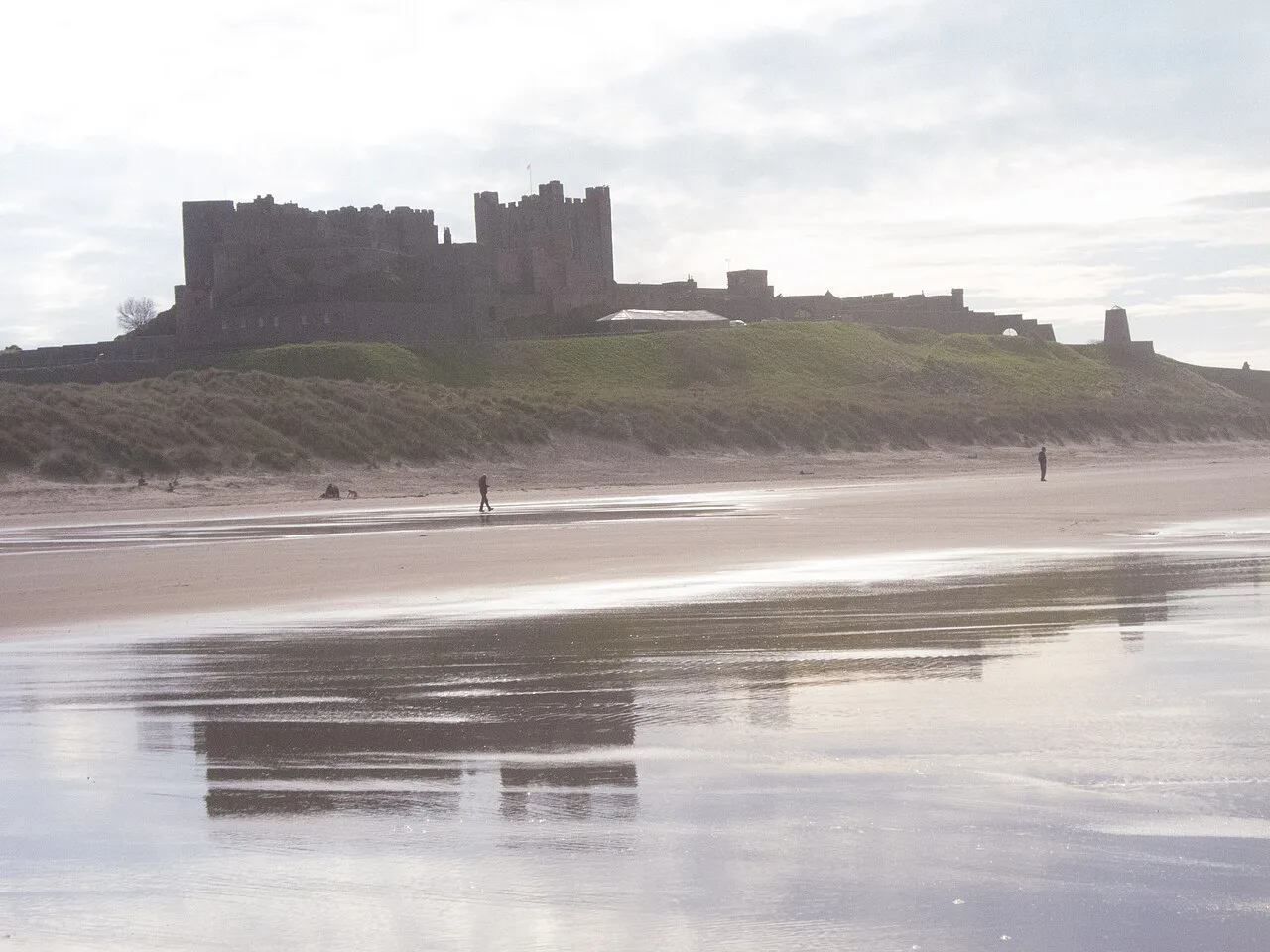 A beach walk by castle, Northumberland