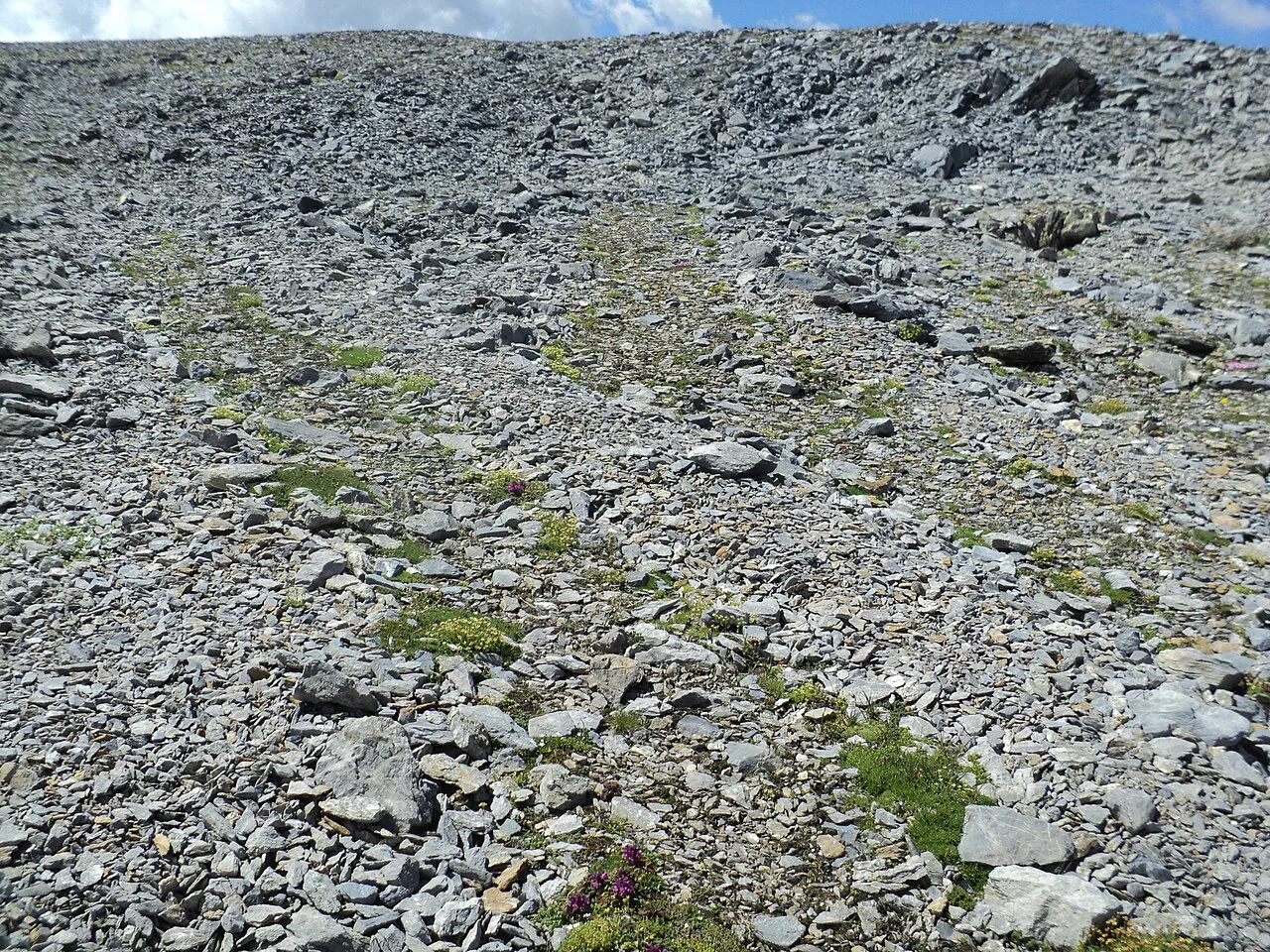 Wandern Schweiz Frostmusterboden Steinstreifen Cassons, Switzerland