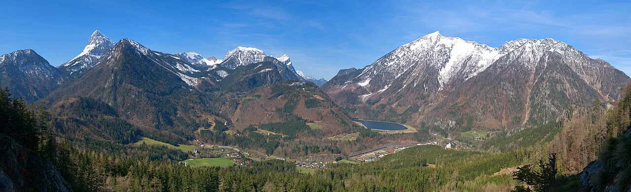 Hieflau and Gesäuse from Rotmauer panorama, Europe