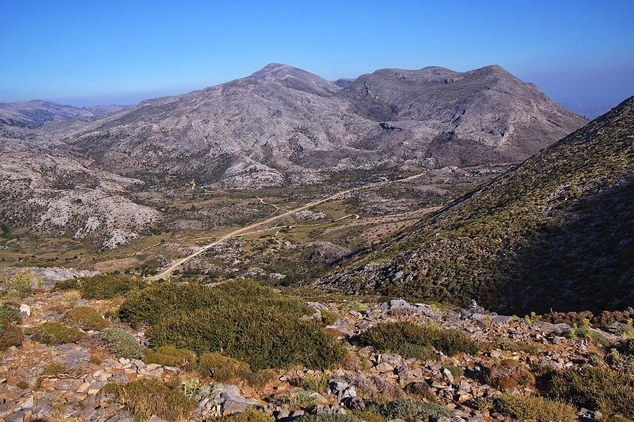 Hiking track to Psiloritis,the highest mountain in Crete in Greece,Europe