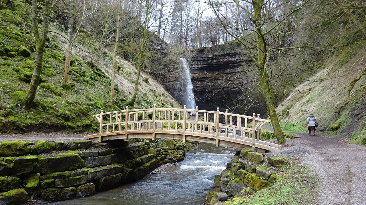 Hardraw Force, the bridge, Wensleydale, North Yorkshire, Yorkshire Dales