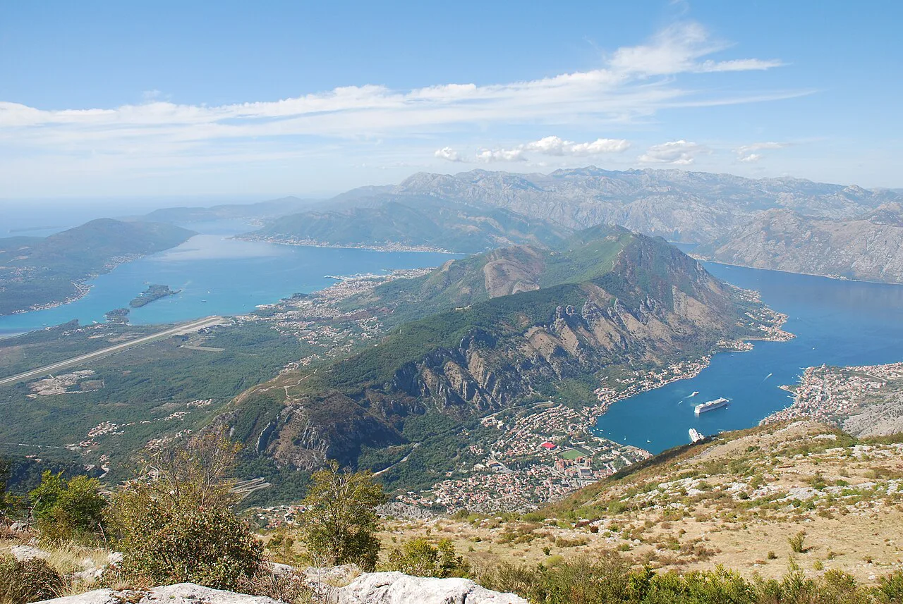 View of the Kotor Bay from the road from Lovcen