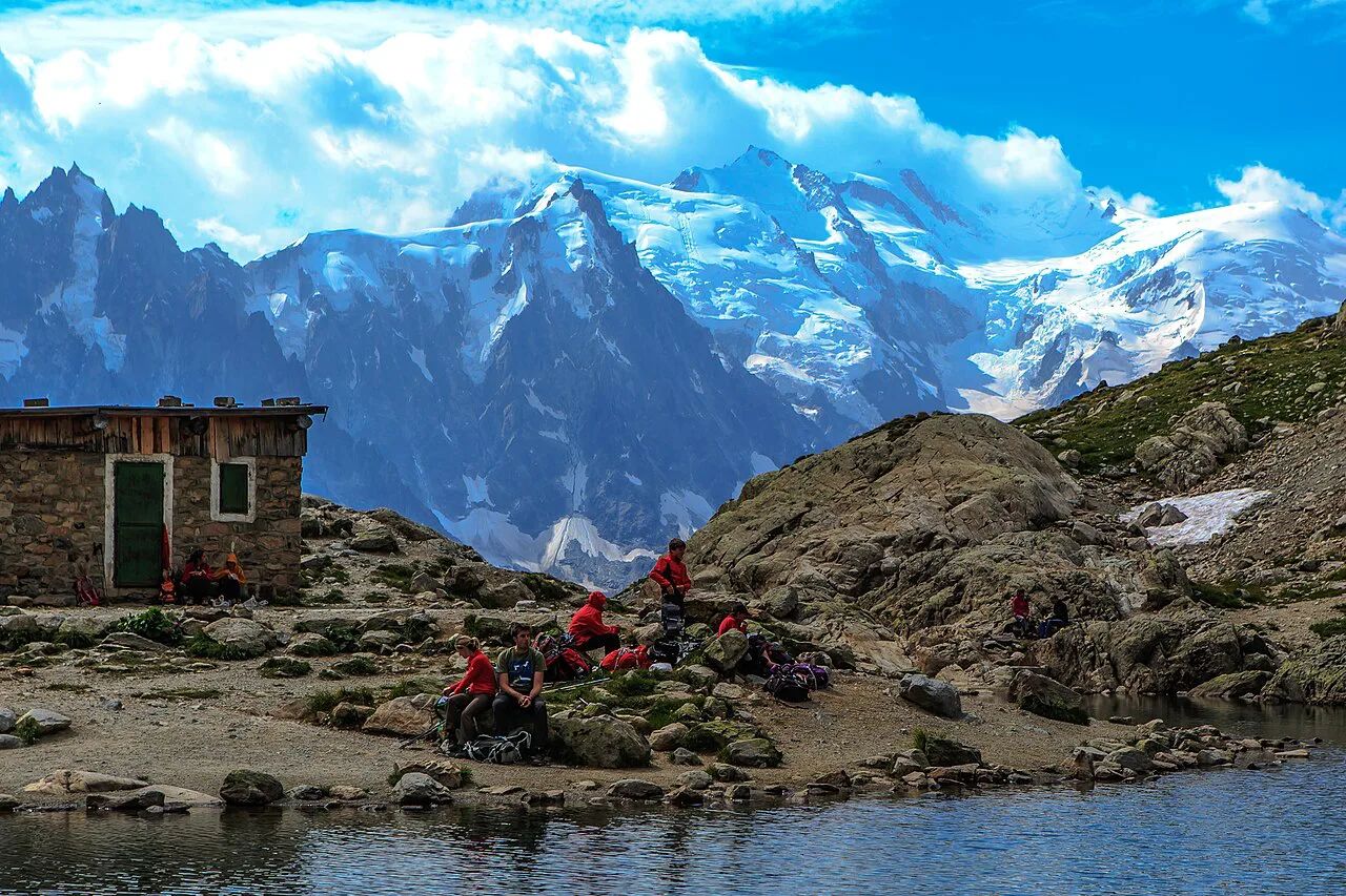 Lac Blanc hike - Aiguille du Midi & Mt Blanc massif fromLac Blanc, Chamonix