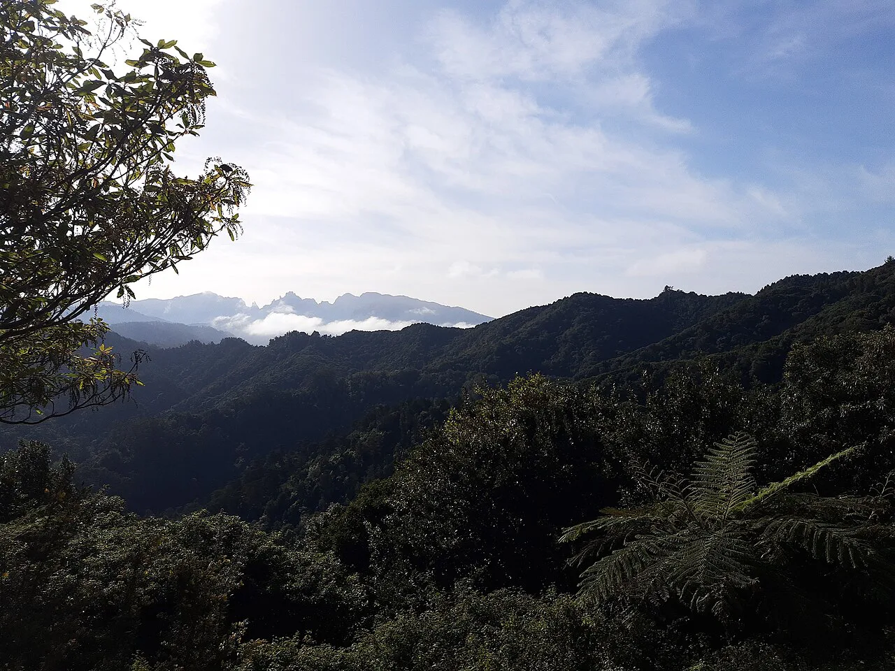 Madeira, Madeira, view from mountains above Maroços to central mountains