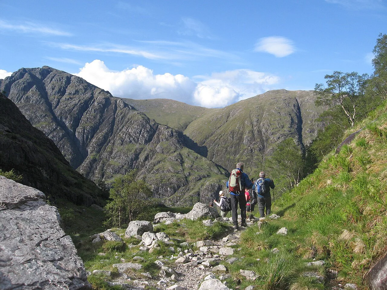 Coire Gabhail at path down to Glen Coe, Scotland
