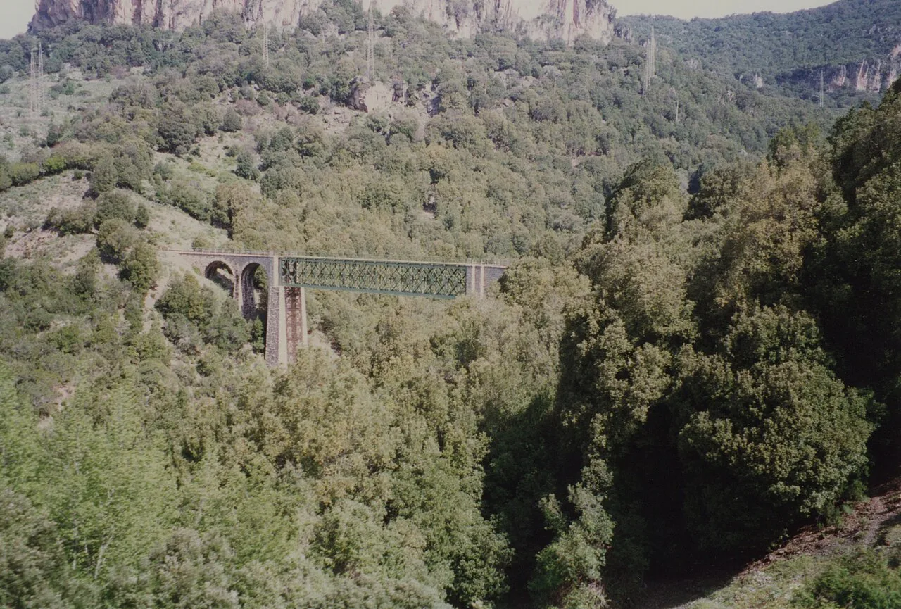 Railway bridge in the mountains of central Sardinia