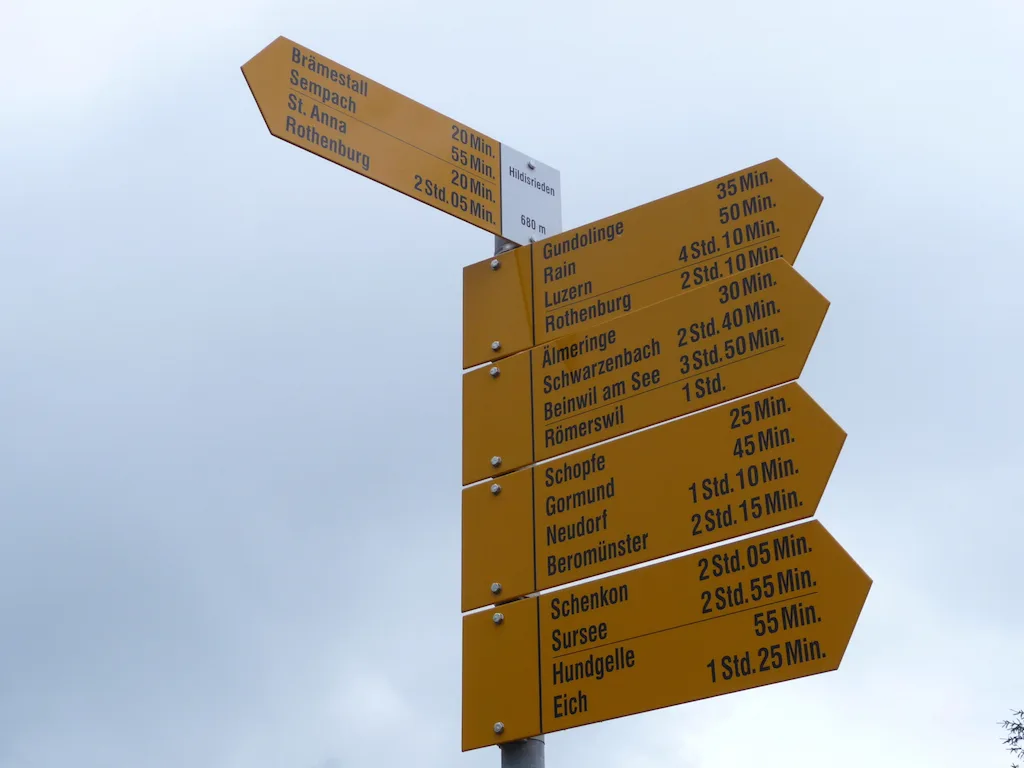 Wanderwegweiser Hildisrieden, Lucerne