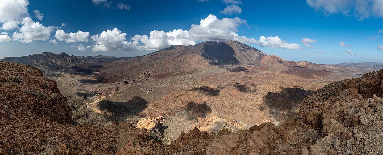 Panorama from Mount Guajara with El Teide, Tenerife, Spain