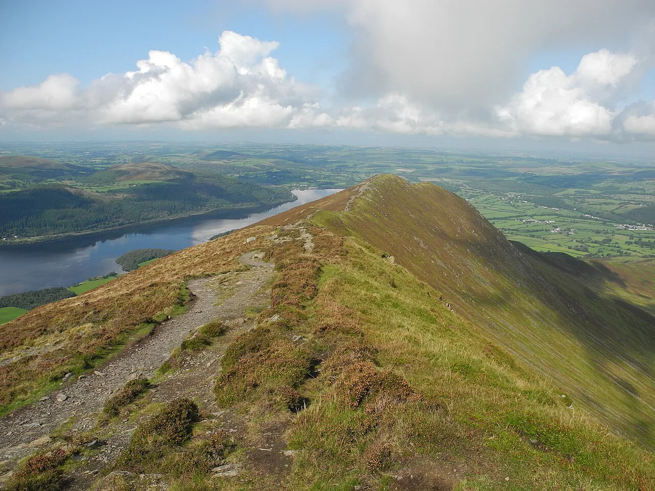 Ullock Pike and Bass Lake from Long Side, Lake District