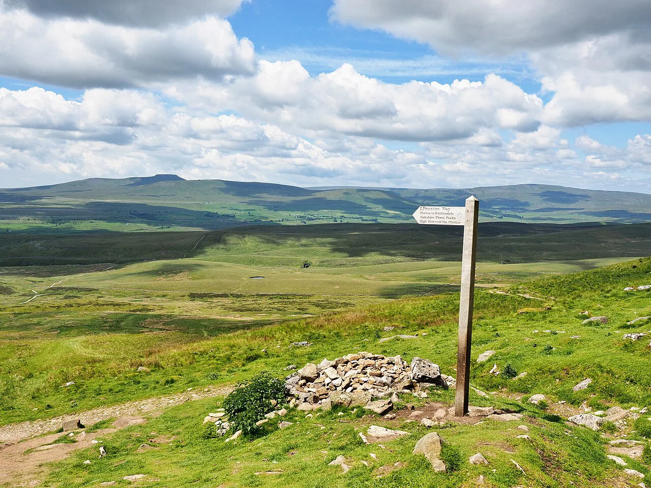 Three Peaks view from Pen-y-ghent, Yorkshire Dales
