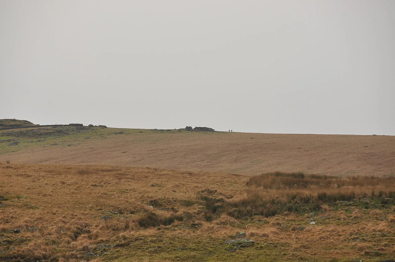 Hikers near Higher White Tor, Dartmoor