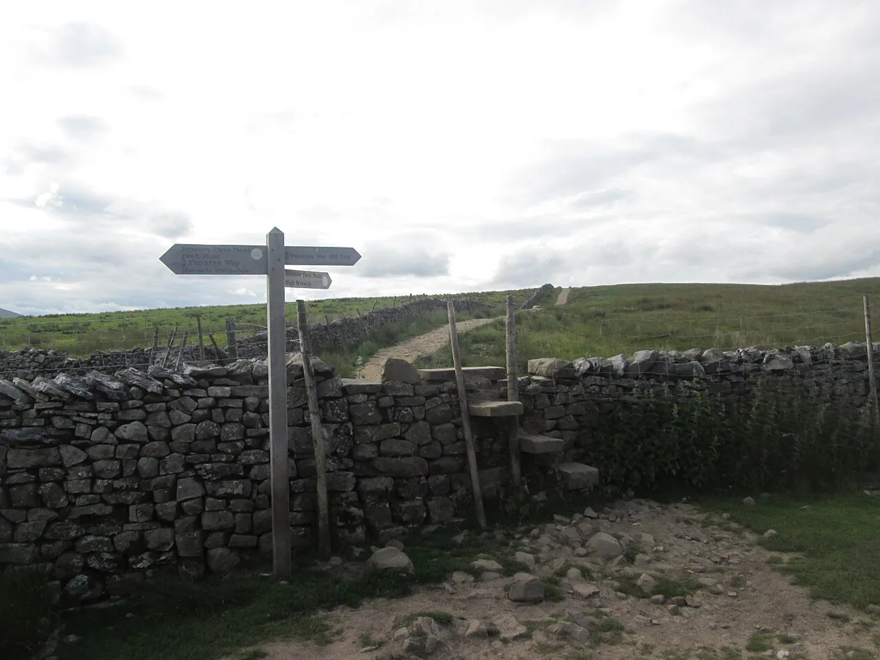 Junction of the Pennine Way and Three Peaks path - geograph.org.uk, Yorkshire Dales